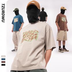 260g重磅潮牌t恤纯棉情侣上衣广州男装半袖批发圆领体恤男式短袖