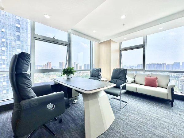 剑南大道警官学院地铁口丨华府国际精装家具办公室丨双面采光户型